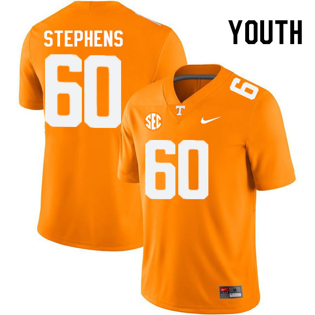 Youth #60 Alton Stephens Tennessee Volunteers College Football Jerseys Stitched Sale-Orange